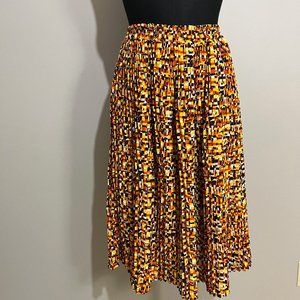 Groovy Retro Brown Midi skirt With 70s Print